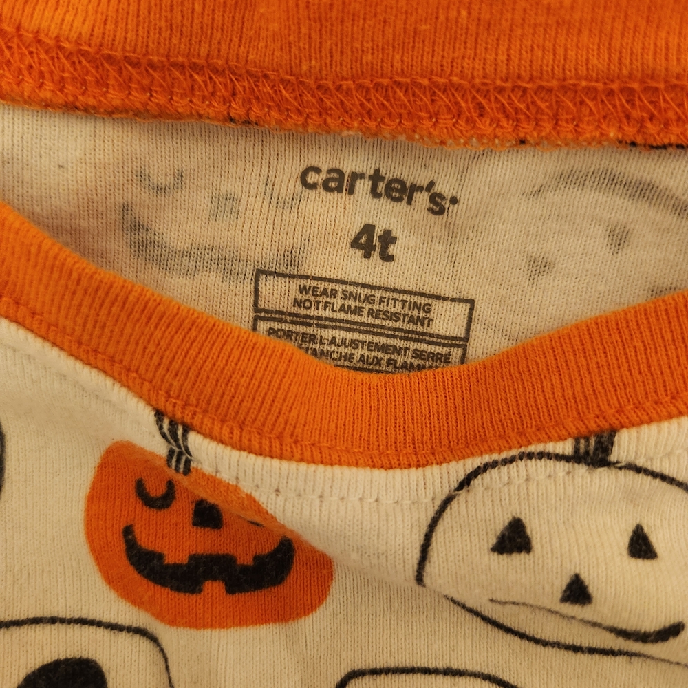 Carter's Orange Pumpkin Pajama Set - Picture 2 of 3